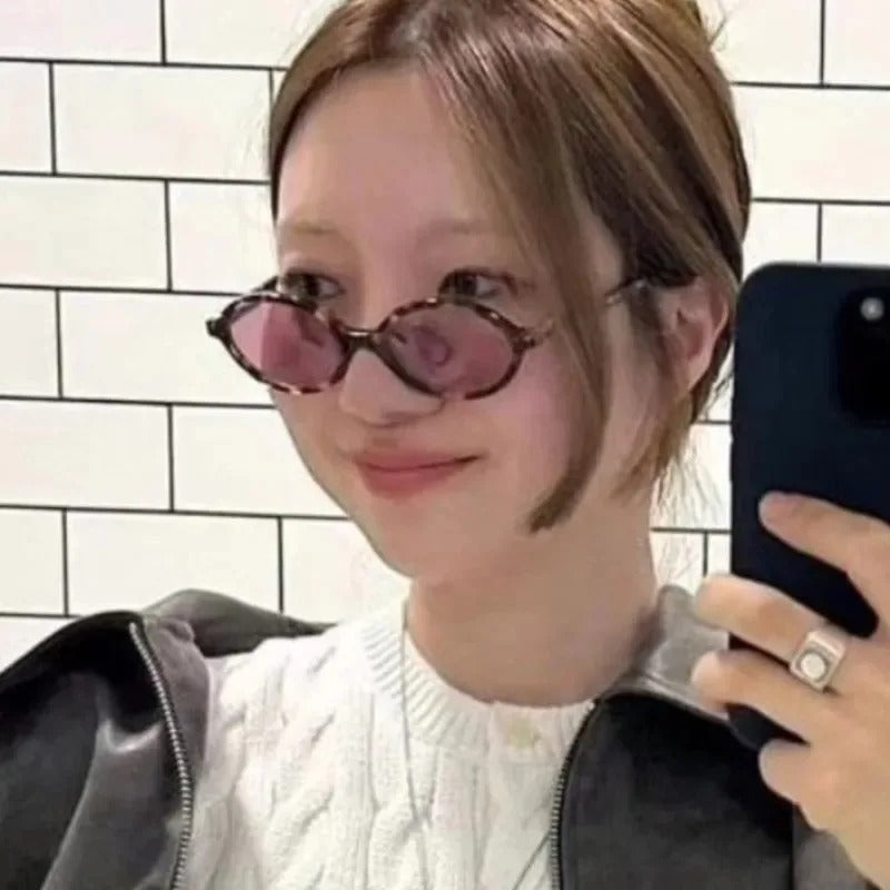 Sexy Small Oval Leopard Sunglasses Women Lovely