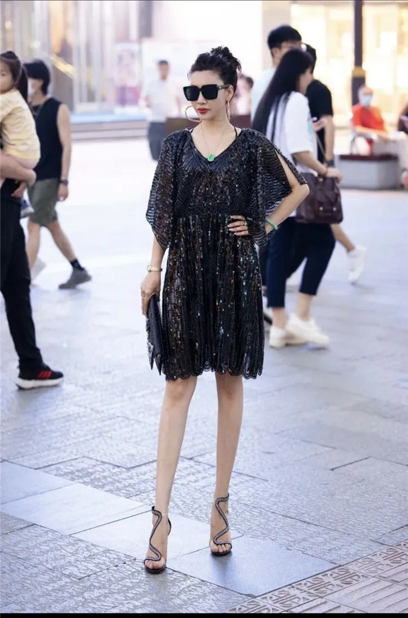 Embroidery Vintage Elegant Banquet V-neck Club Party Dress