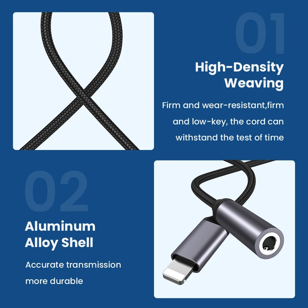 For iPhone To 3 5 MM Jack AUX Cable Adapter For iPhone