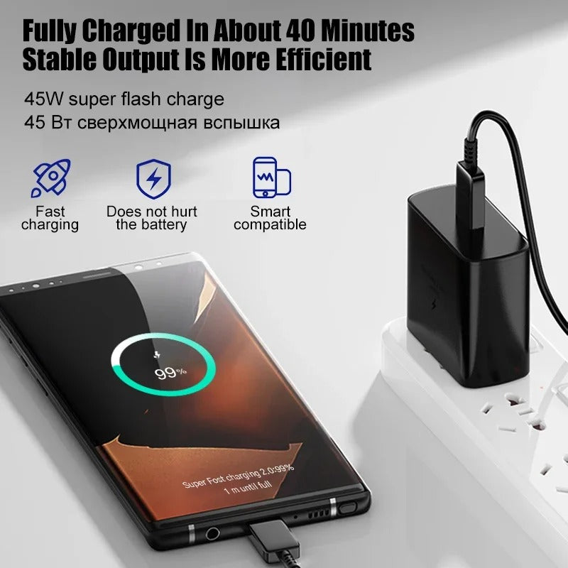 PD45W USB C Charger For Samsung Galaxy S24 S23 S22 S21 S20