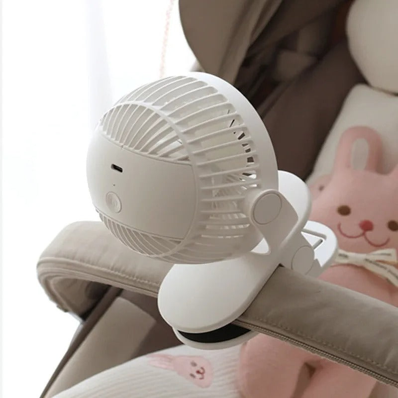 Baby Cart Stroller Fans Portable Outdoor Fan Clip Cute Bear Bunny Rechargeable