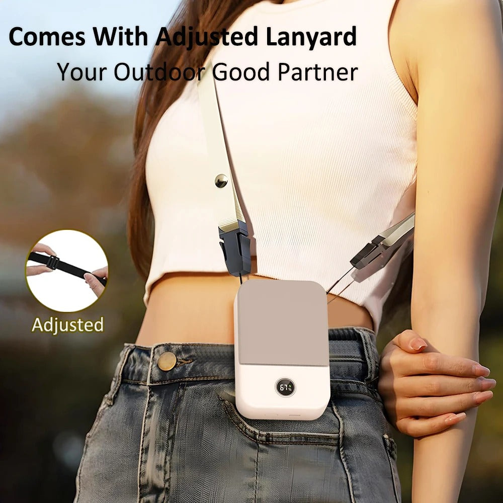Portable Waist Fan Hanging Neck Fan Mini USB Rechargeable Portable Waist Clip Fan