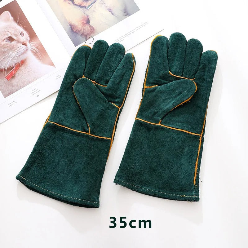 Anti-bite Thick Leather Safety Glove For Animal Pet training