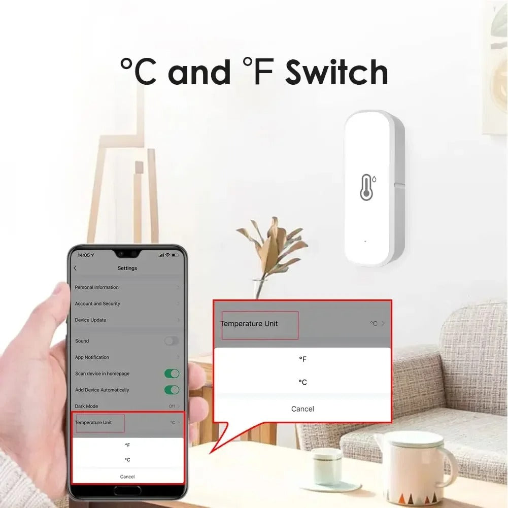 Smart WIFI Temperature Humidity Sensor APP Remote Monitor