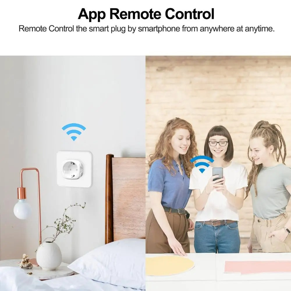16A EU Smart Wifi Power Plug with Power Monitor Smart Home