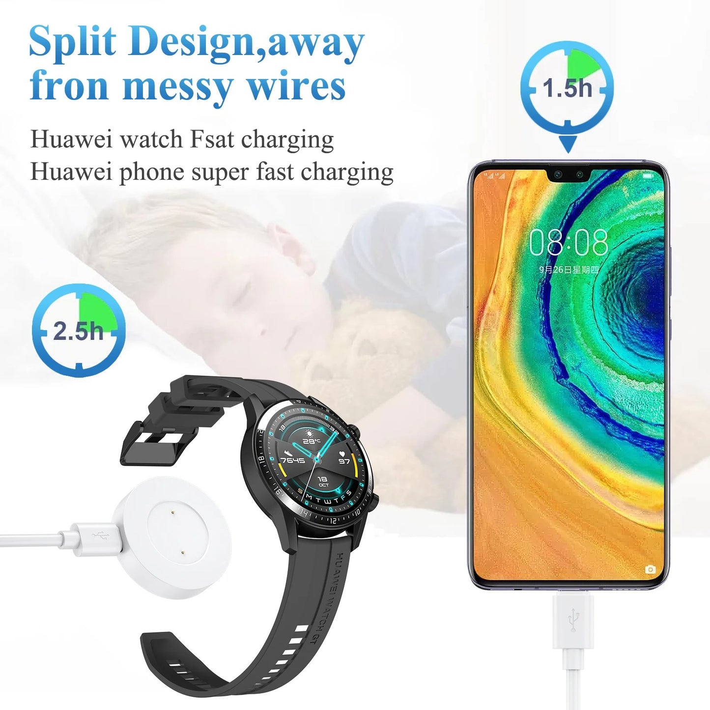 USB Charger For Huawei Watch GT