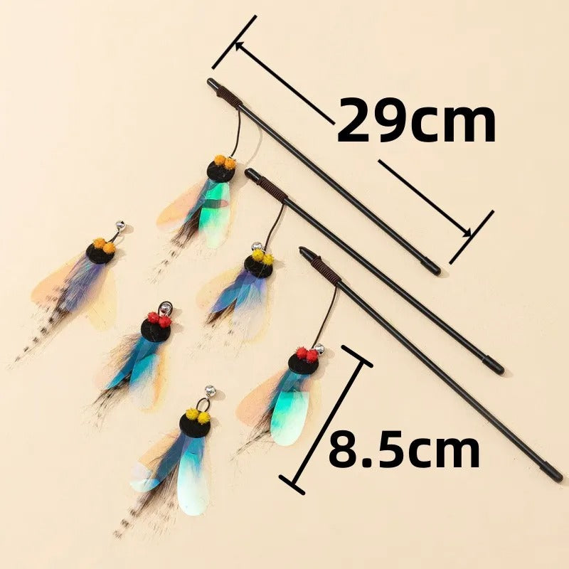 Cat Toys Feather Toy for Cats Teaser Stick Bite Resistant