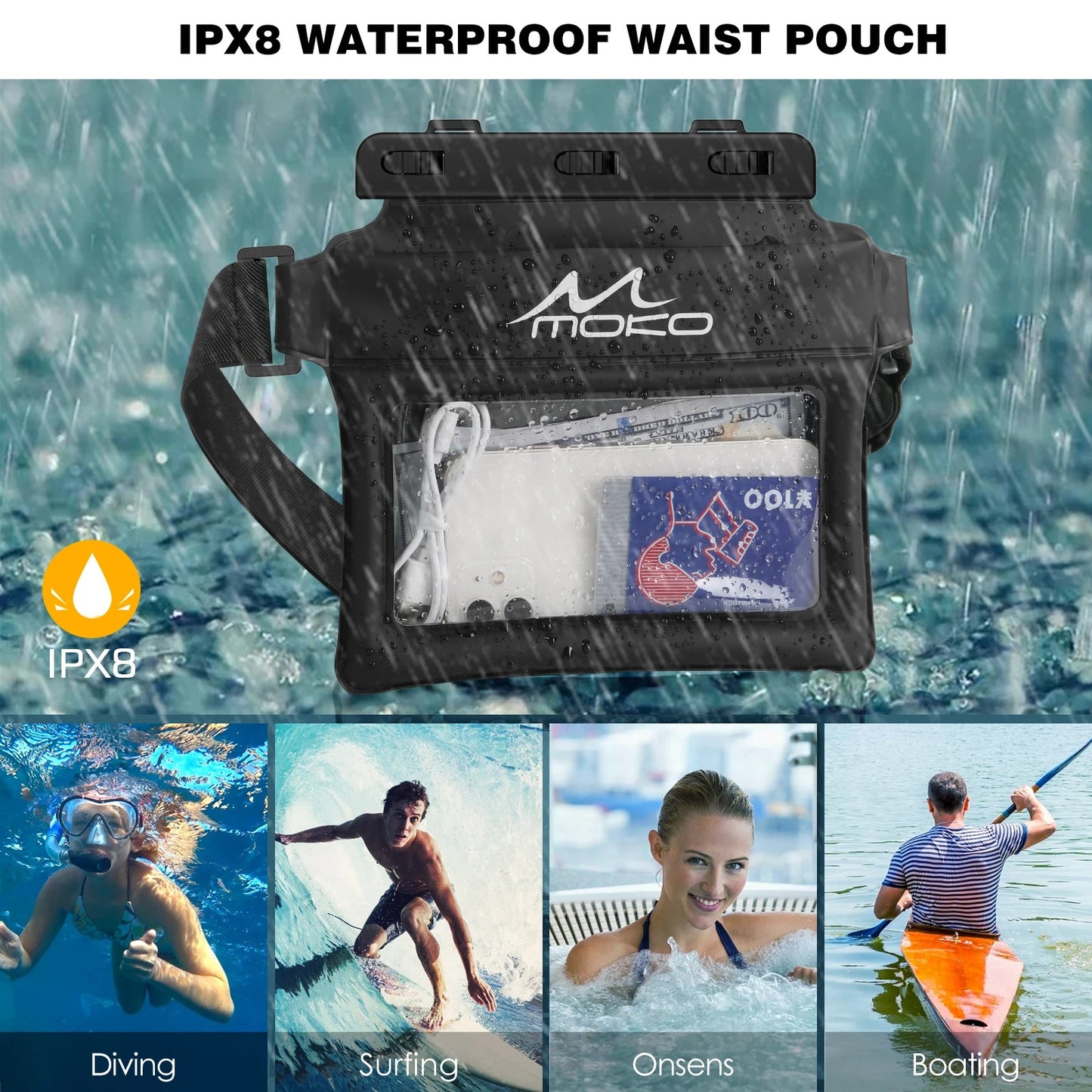 Waterproof Phone Pouch Fanny Pack Floating Dry Bag  Compatible with iPhone