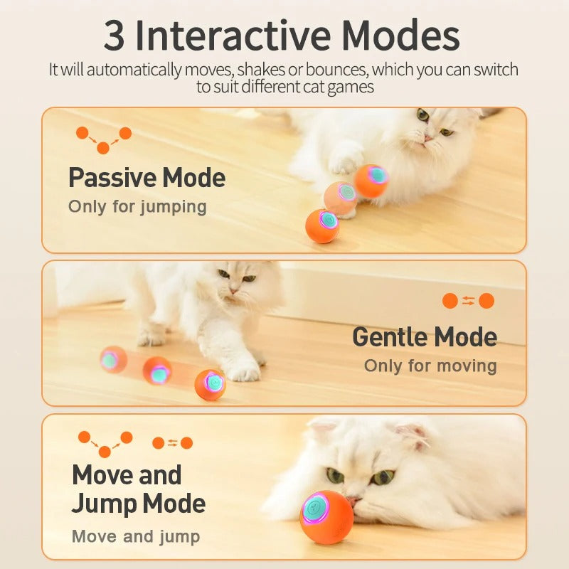 Cat Toys Smart Interactive Cat Bouncing Ball Automatic Rolling