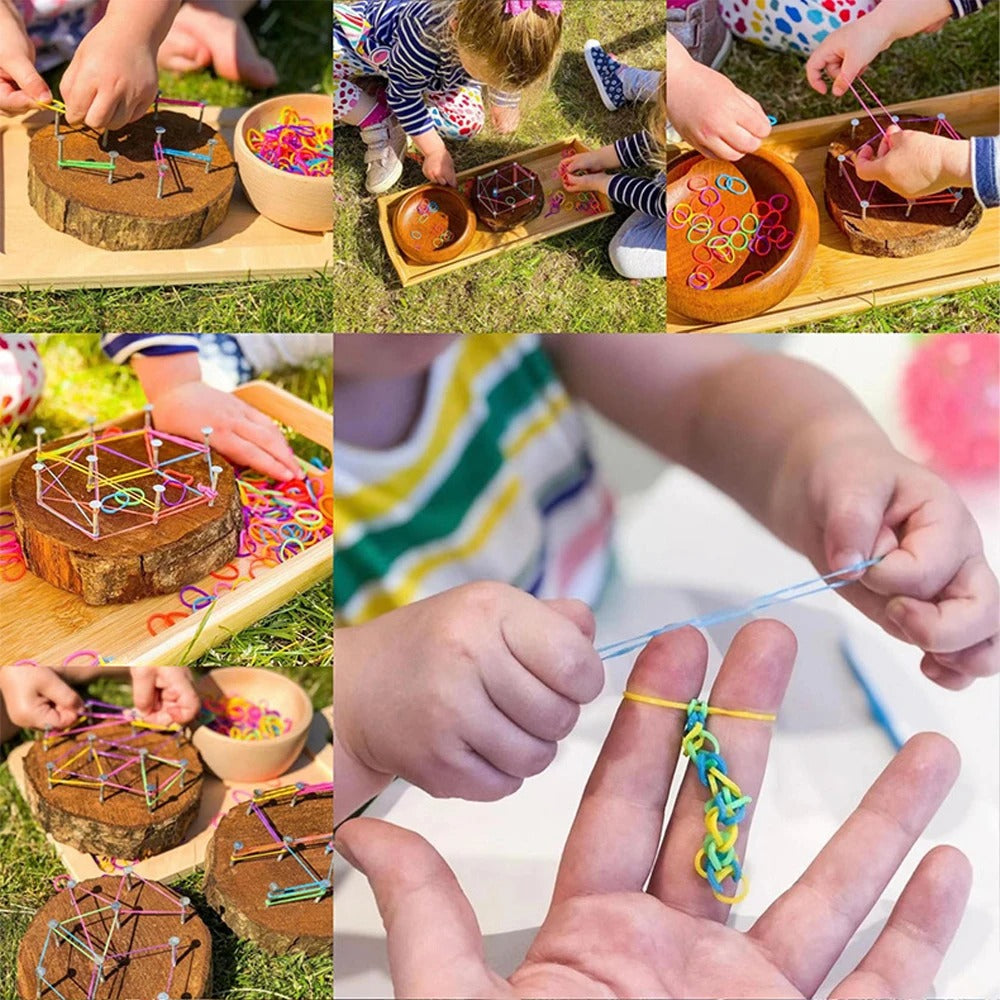 1400PCS Colorful Loom Bands Set DIY Rainbow Bracelet Making Kit