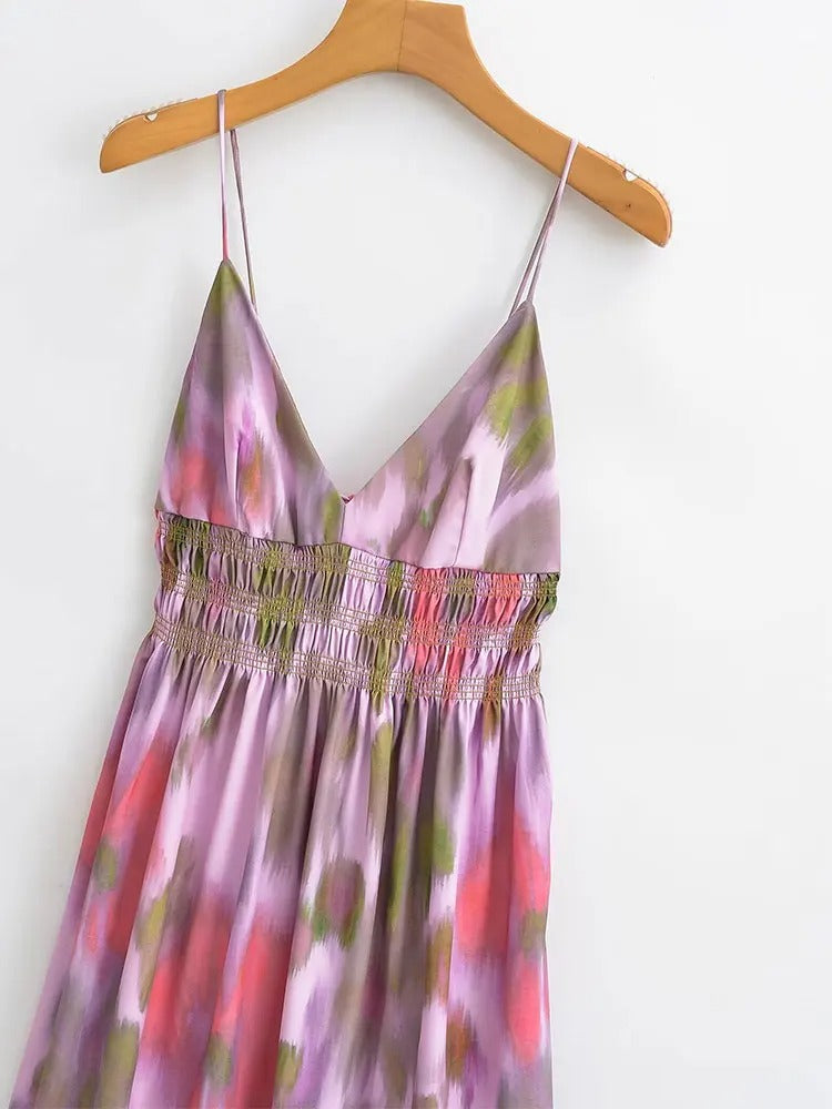 Elegant Women Party Dress V Neck Backless Slim