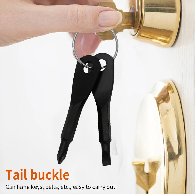 Portable Phillips Slotted Screwdriver Key Ring Multi Mini Pocket Repair Tool Gadget for Phone