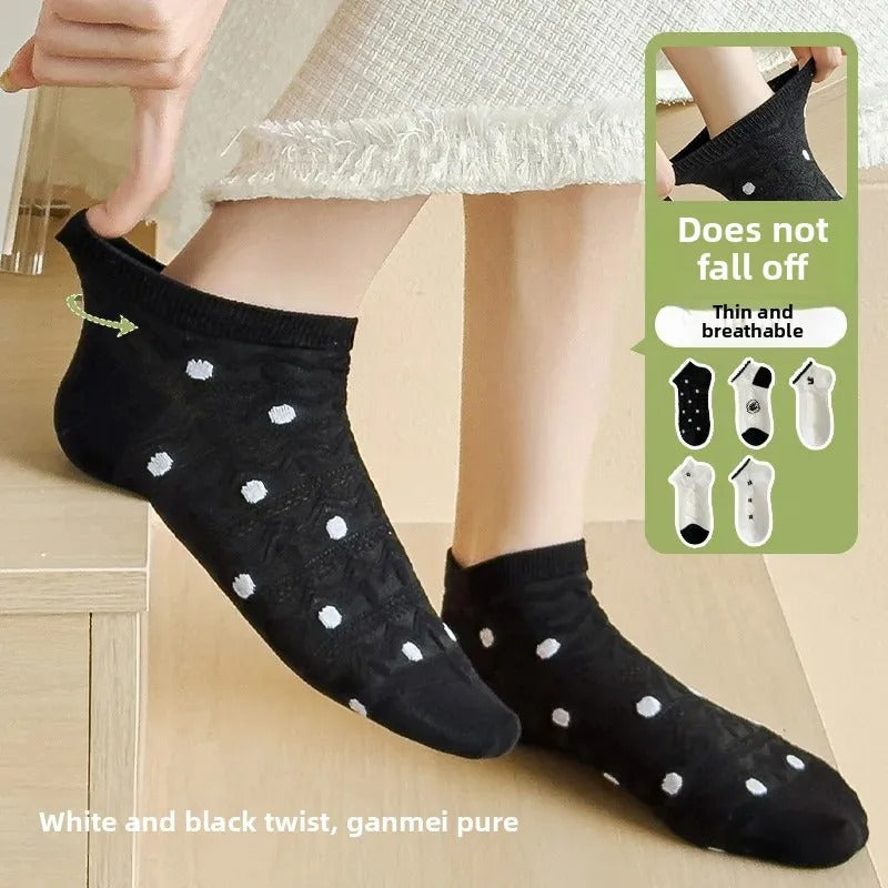 Women's Cotton Socks Spring Summer Thin Boat Socks