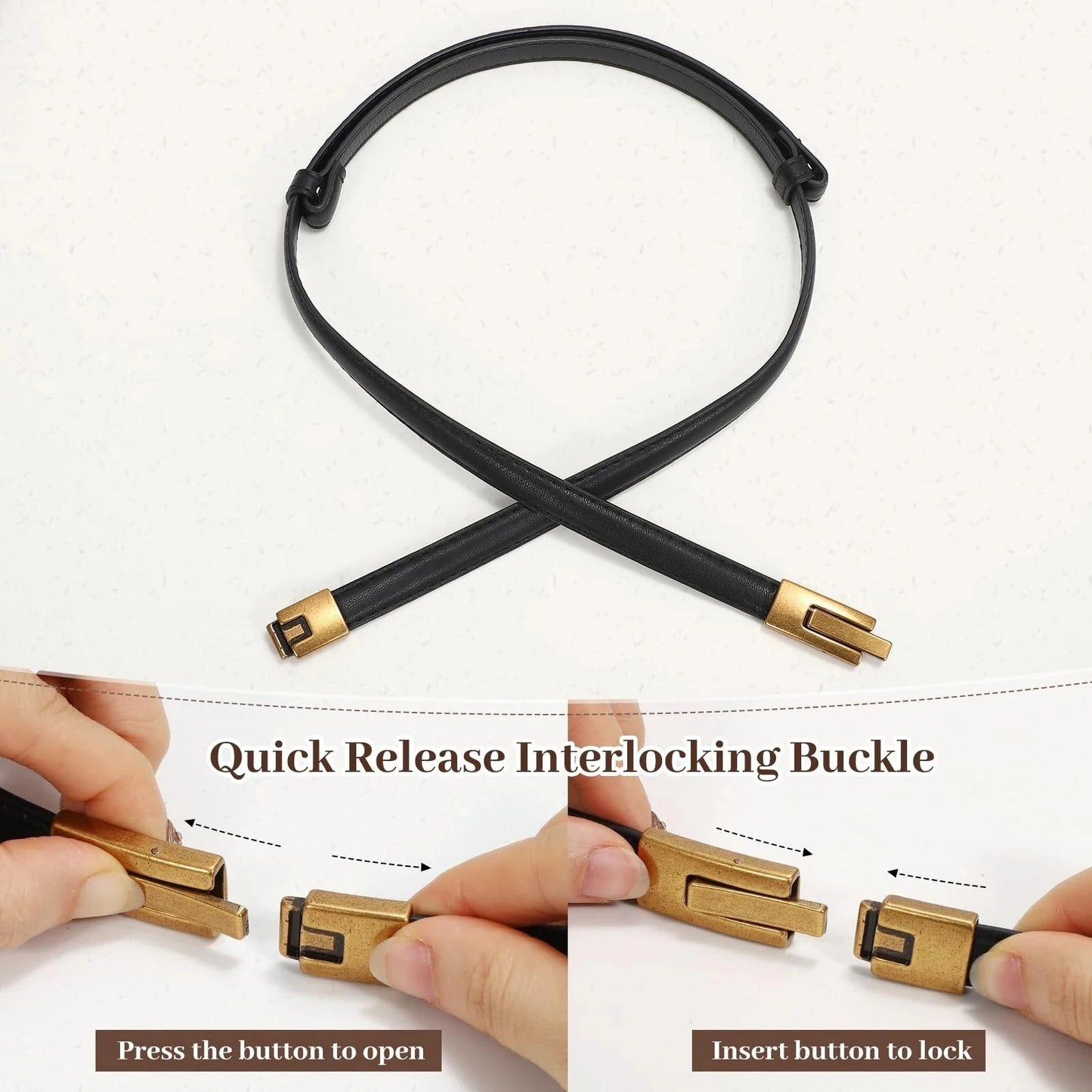 Women Skinny Patent Genuine Leather Slim Belt