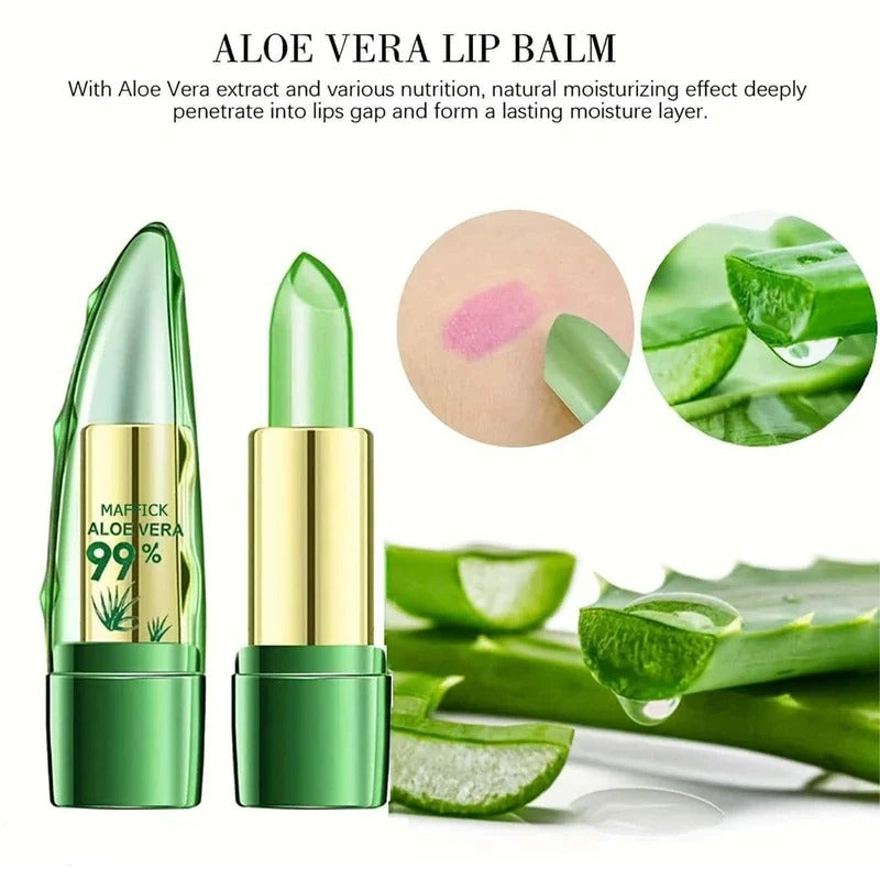1PC Moisturizing Aloe Vera Lipstick Discoloration Lip Care Nutritious