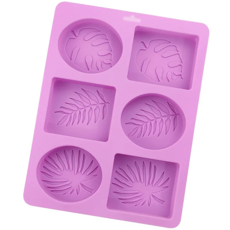 Round and Square Leaf Silicone Soap Mold Handmade Soap Making Supplies