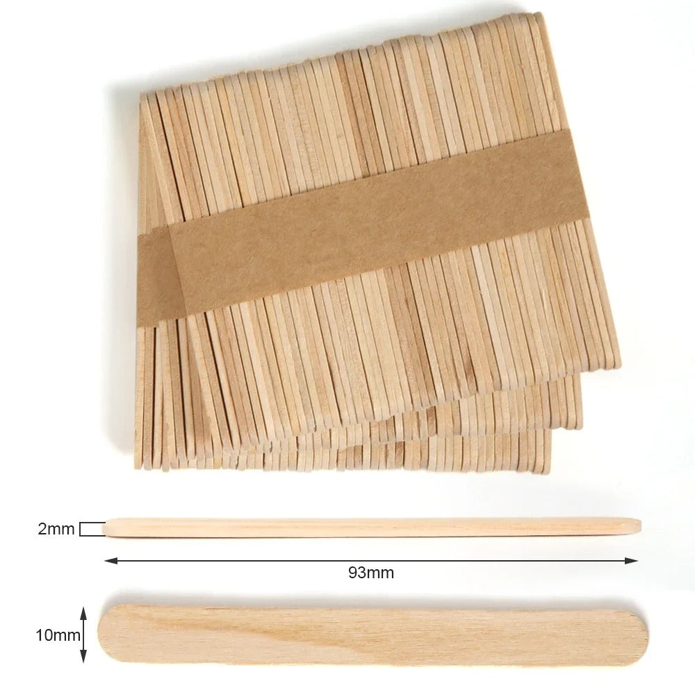 100pcs Ice Cream Popsicle Sticks Wooden Sticks Ice Cream Spoon