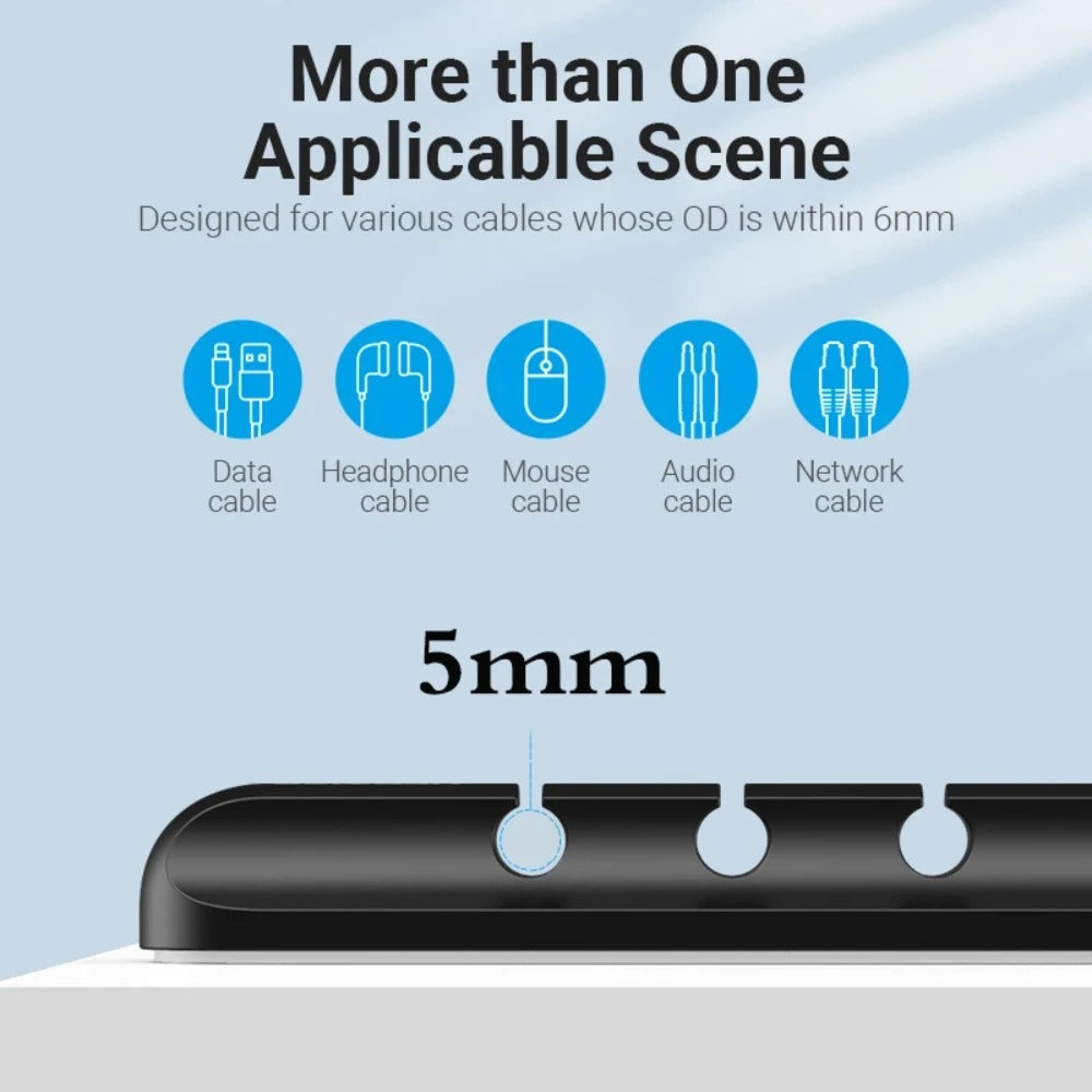 Cable Holder Clips Cable Organizer Silicone USB Cable Winder Management Clips