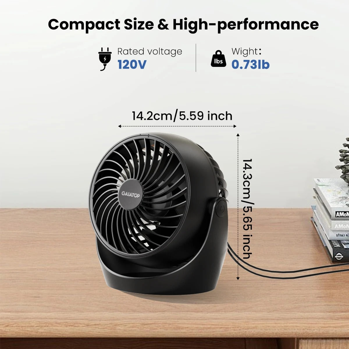 fan for bedroom strong airflow quiet desktop air circulator fan for whole room 360°