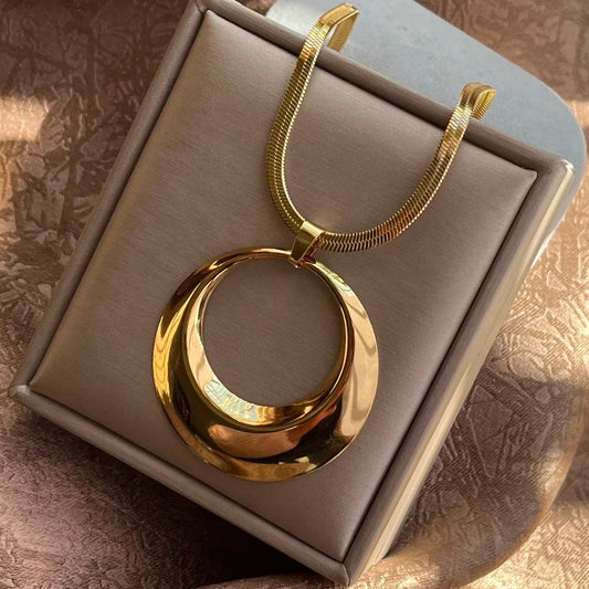 Stainless Steel Exaggerated Punk Big Round