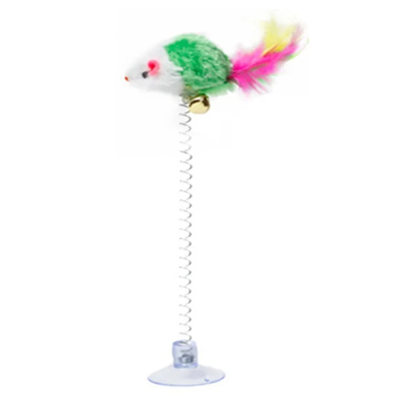 Swinging Mouse Toy - Suction Cup, Spring Cat Toys