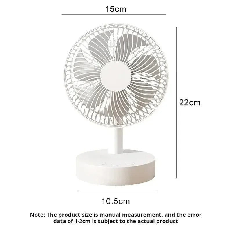 Fan Small White Desktop Timer Mute With Four-speed Adjustable Portable