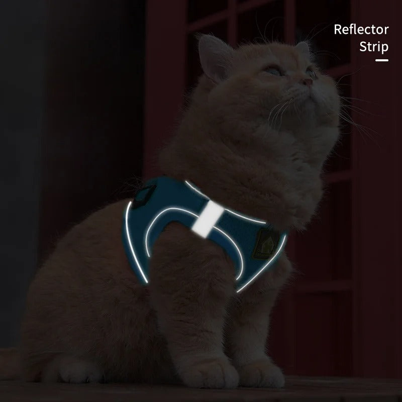 Cat Chest Harness with Leash Reflective Puppy Chest Strap