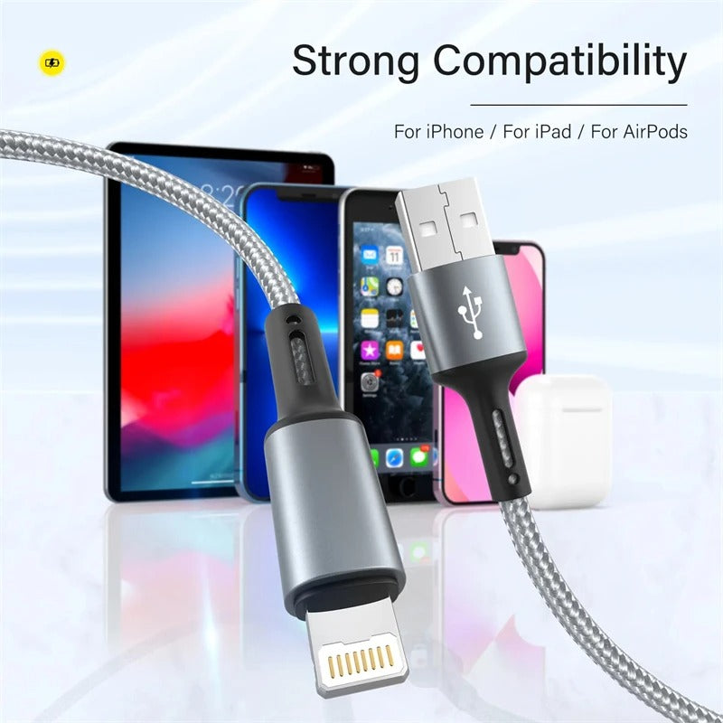 3A USB Cable For iPhone 14 13 12 11 Pro Max X XR 6s 7 8 Plus 2m 3m Wire