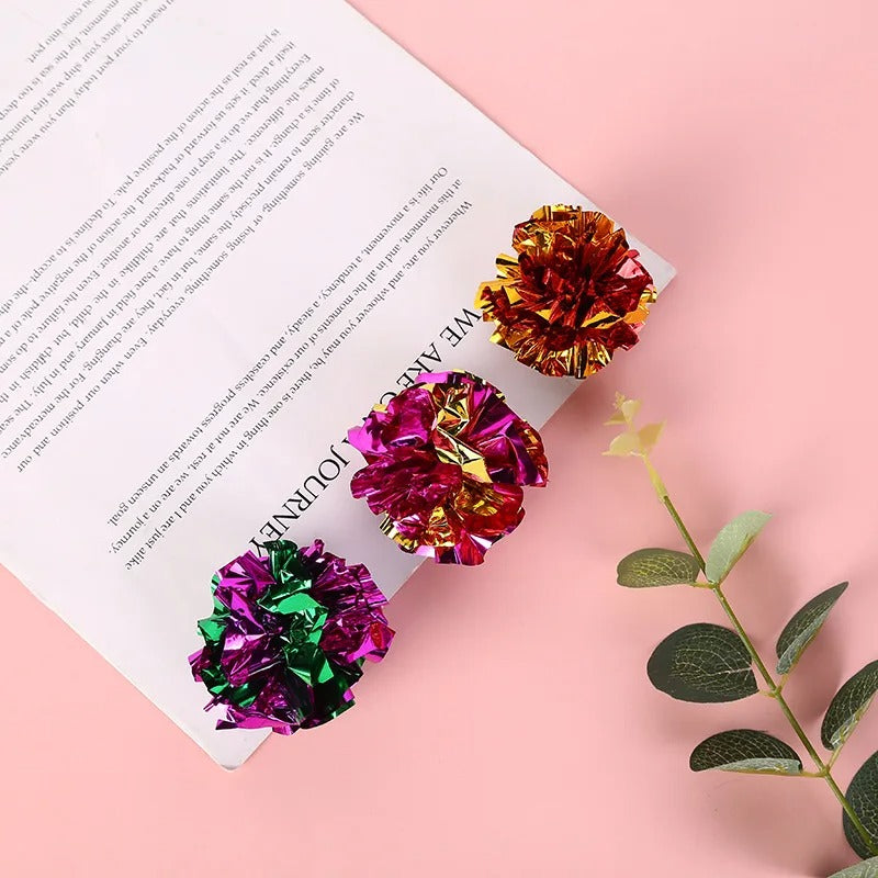 10 Pack 5.5cm Ringing Paper Ball Pet Cat Toys Interactive