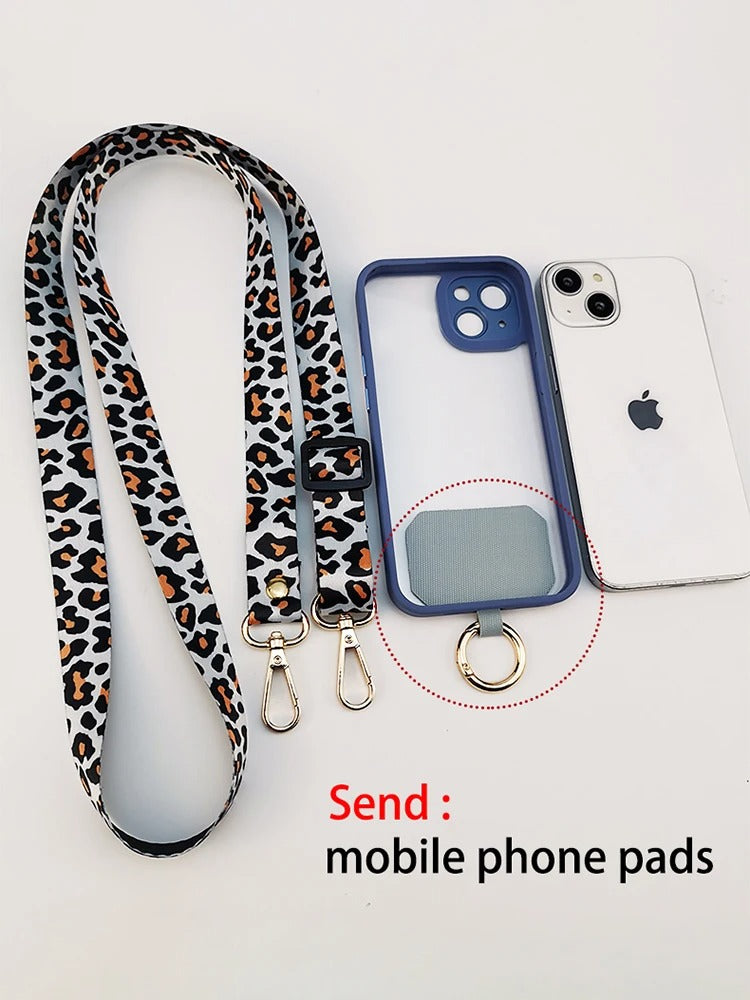 Leopard Print Crossbody Cell Phone Lanyard Strap Neck