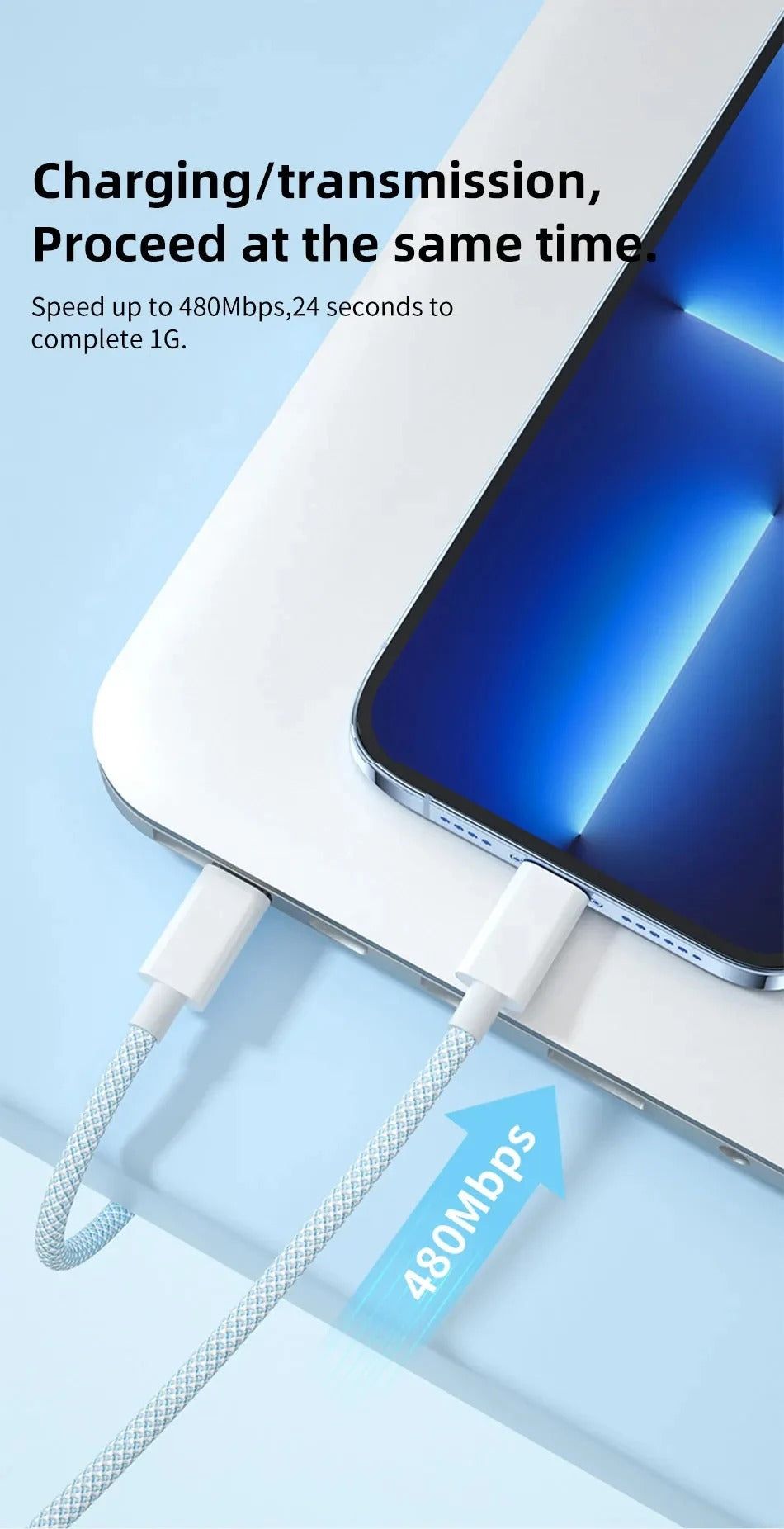 60W 6A USB Type C to Type C Cable Data Line