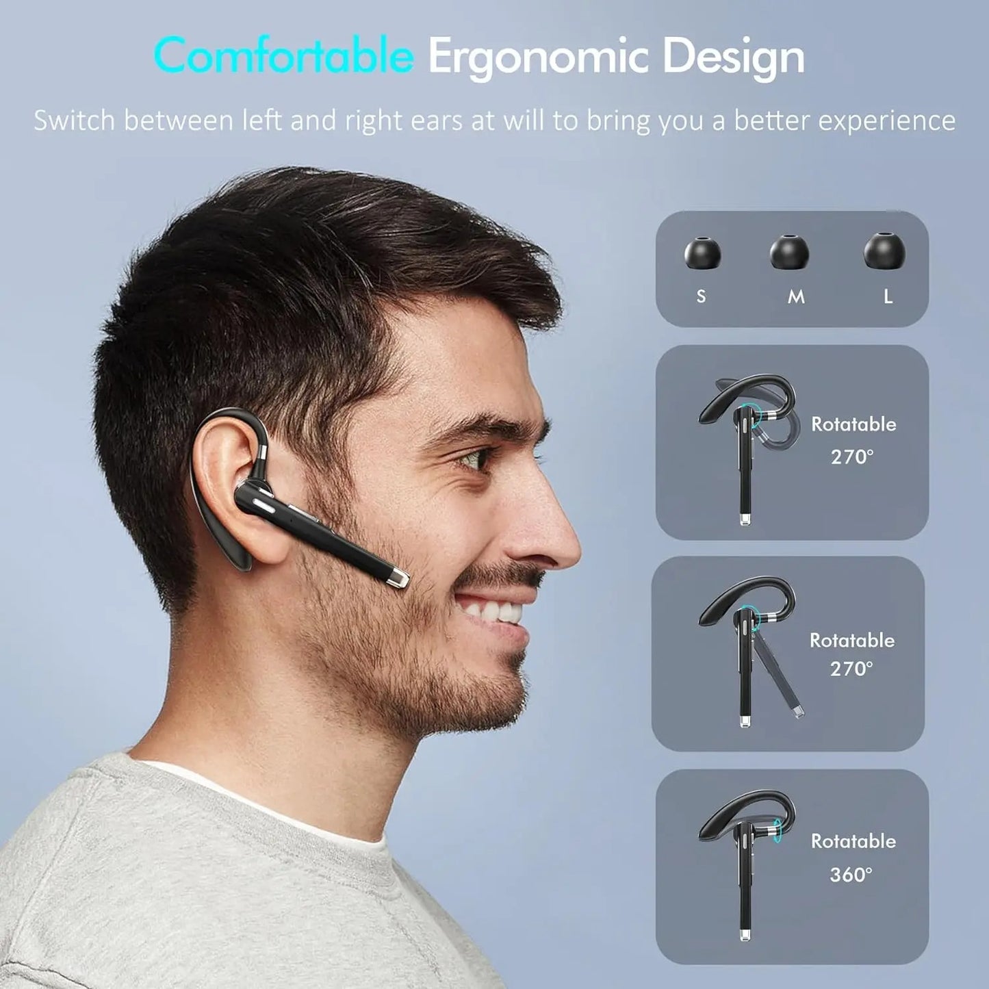 Bluetooth Earphones 5.3Wireless Handsfree Noise Canceling
