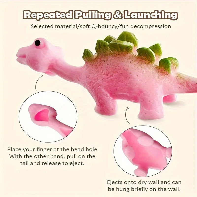 10pcs Dinosaur Finger Catapult Decompression Toy TPR Turkey Finger