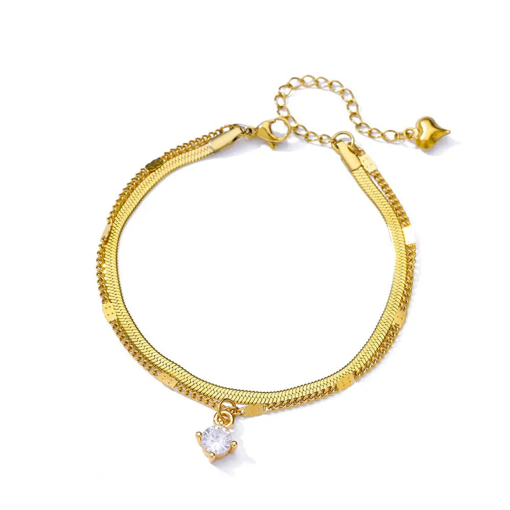 Zircon Circle Bead Anklets For Women