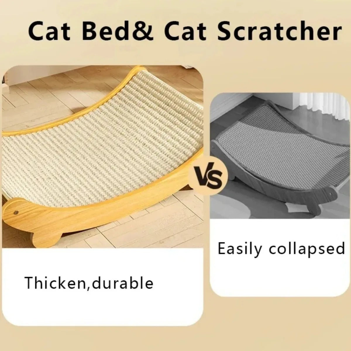 Wooden Cat Scratching Pads Multifunction Cats Sleeping Bed