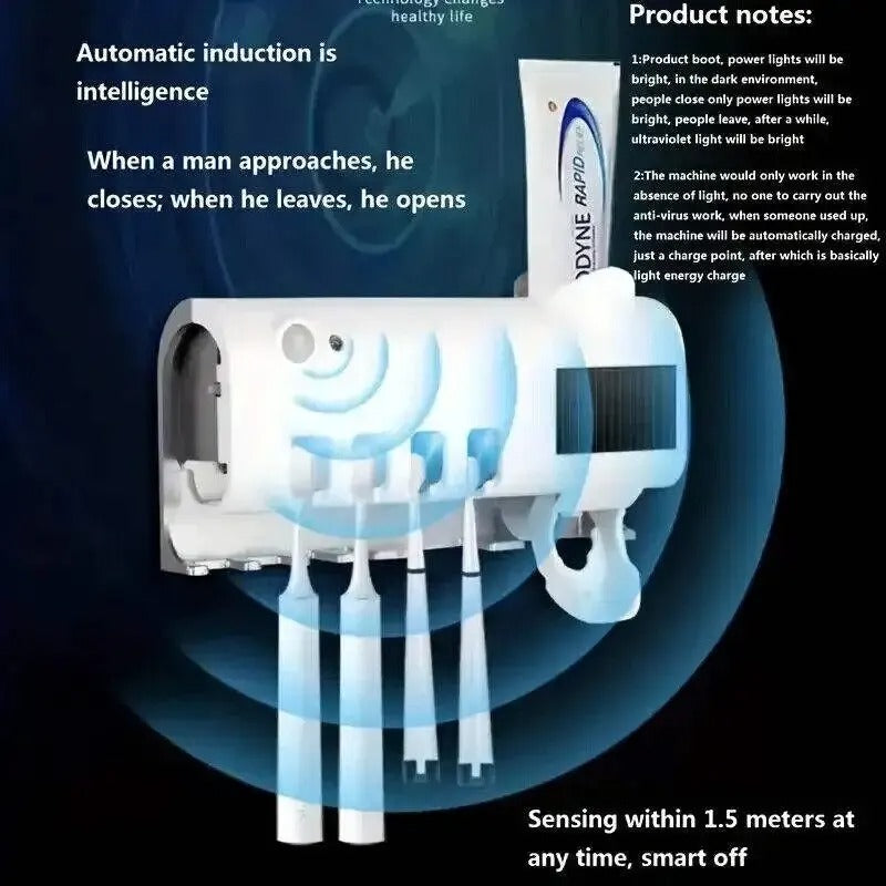 Toothbrush Holder Wall Mounted Solar UV Light