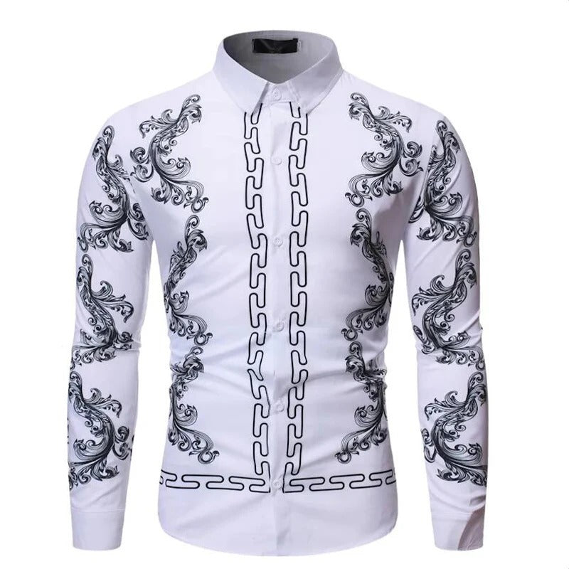 New Men's Luxury Printed Design Tops Fashion Floral Patterns
