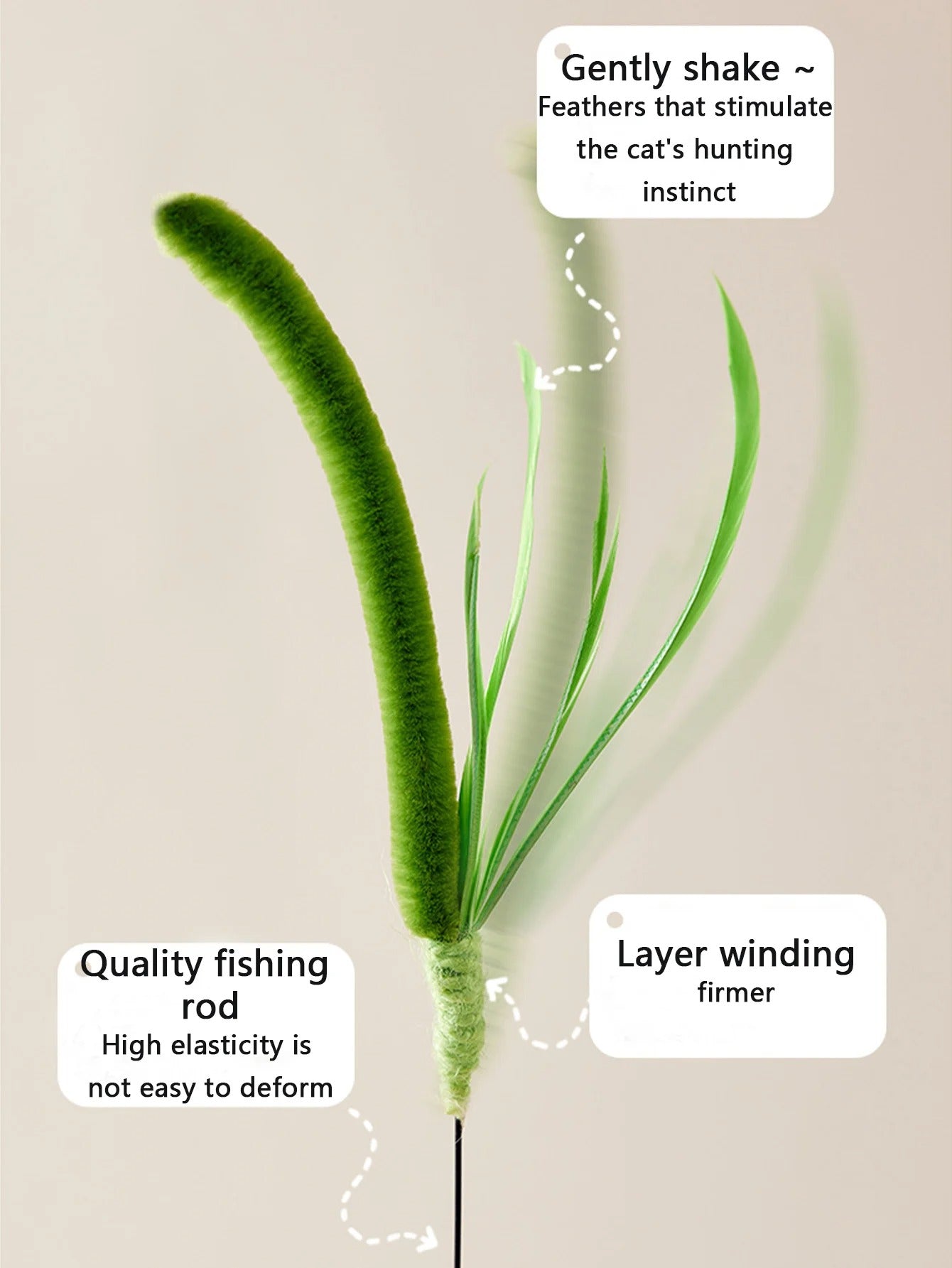 Cat Teasing Stick Bite Resistant Long Pole Cat Toy