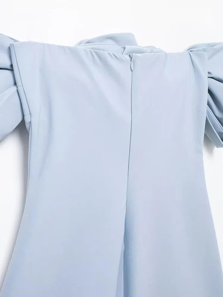 Strapless Mini Dress with Bows for Women, Off the Shoulder