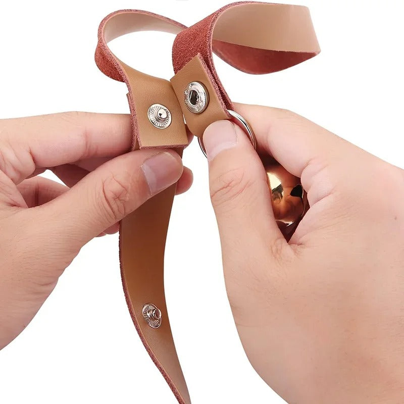 Leather Dog Doorbells for Door Knob Potty Training