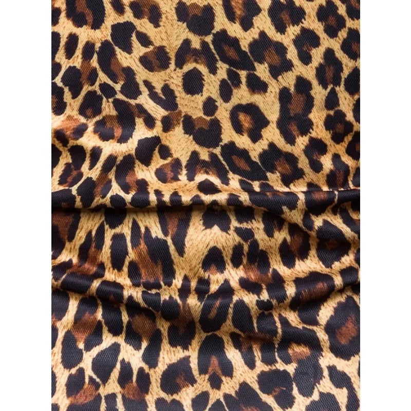 New Men's Fashion Shirt Leopard Print Short Sleeve Breathable