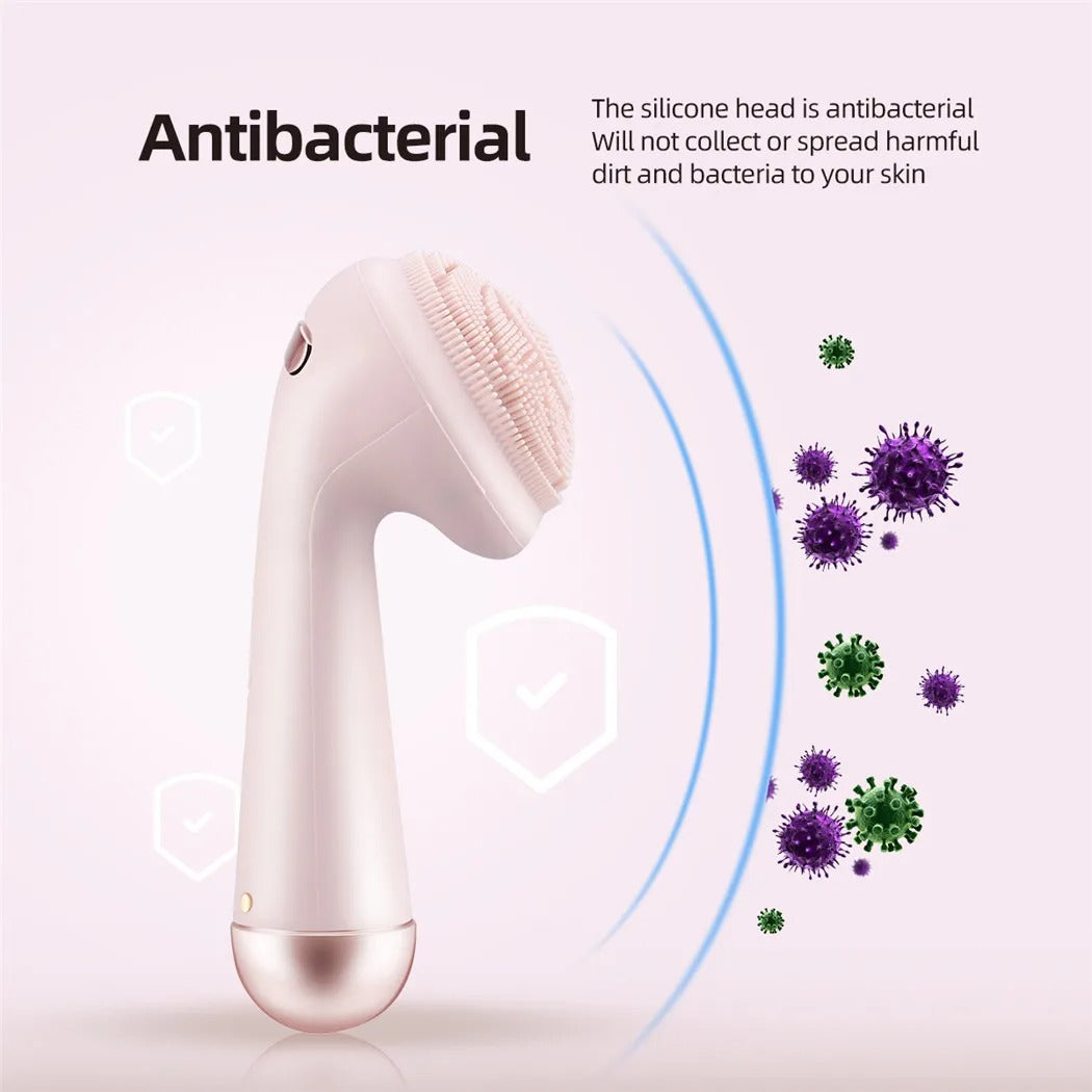 Electric Silicone Facial Brush Cleaner Vibration Roller Massage