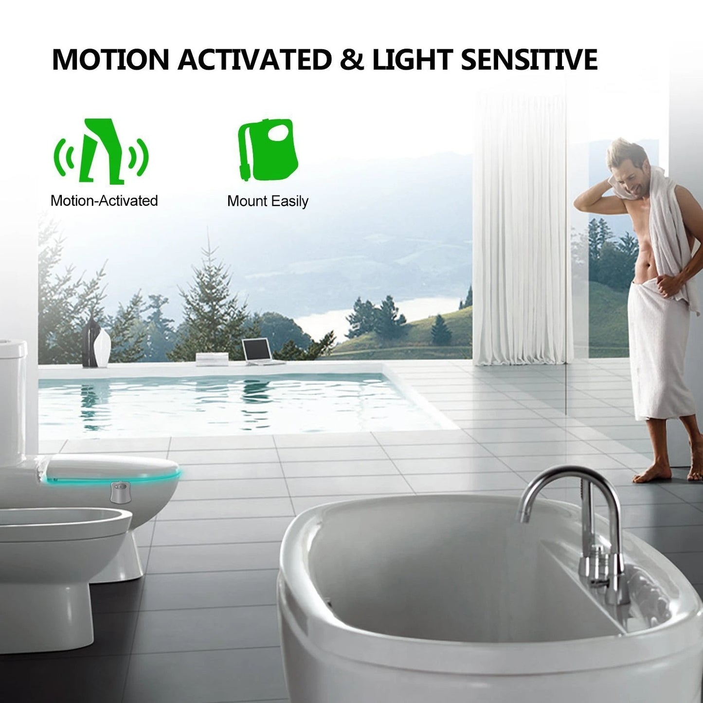 Automatic Motion Sensor Toilet Night Light Toilet Bowl Seat