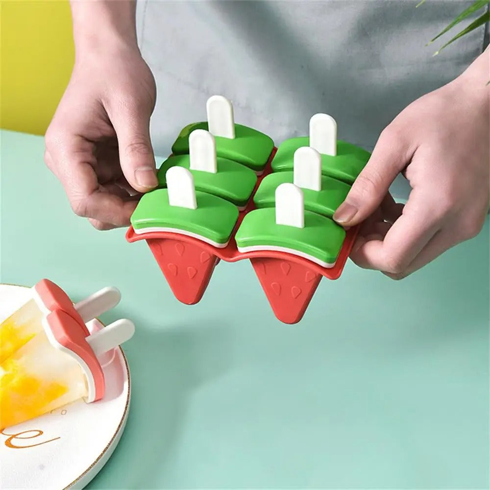 Ice Cream Mold With Cover Watermelon Shape Mold DIY Homemade