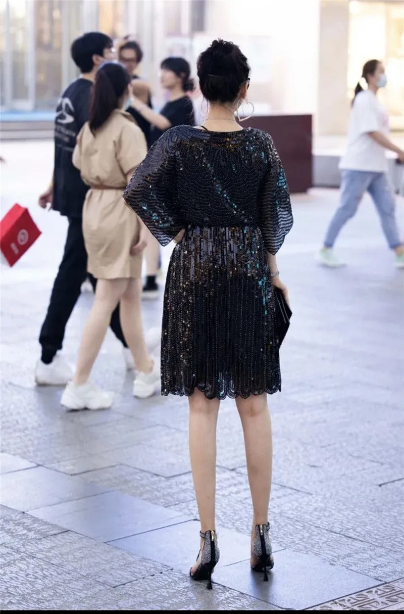 Embroidery Vintage Elegant Banquet V-neck Club Party Dress