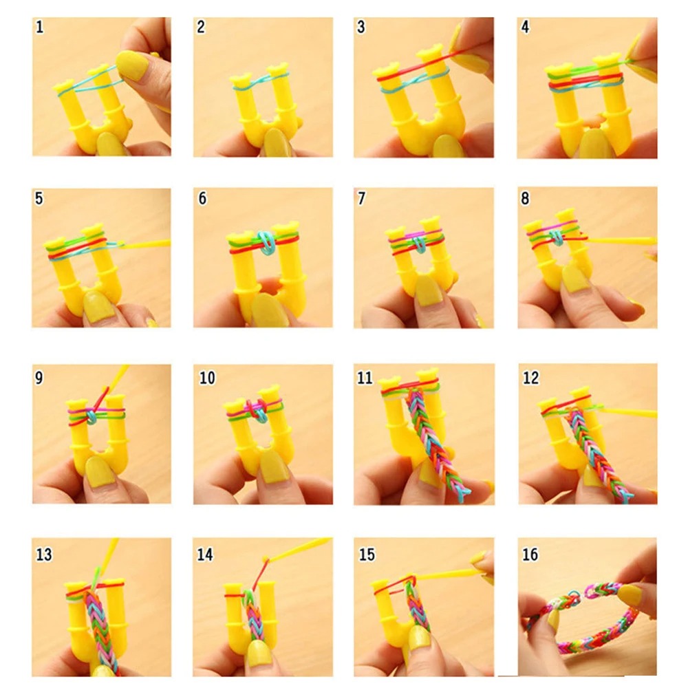 1400PCS Colorful Loom Bands Set DIY Rainbow Bracelet Making Kit