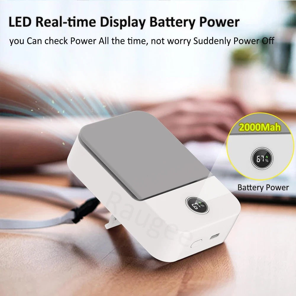 Portable Waist Fan Hanging Neck Fan Mini USB Rechargeable Portable Waist Clip Fan