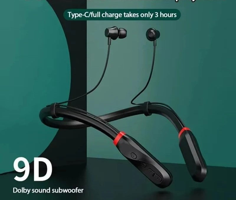 Neckband Bluetooth Headphones Wireless Earphones 9D