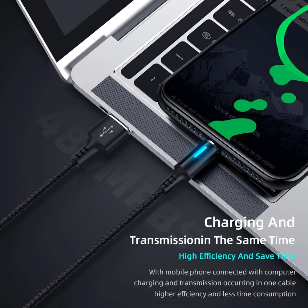 USB Cable 5A LED Fast Charging For Huawei Samsung Xiaomi Android