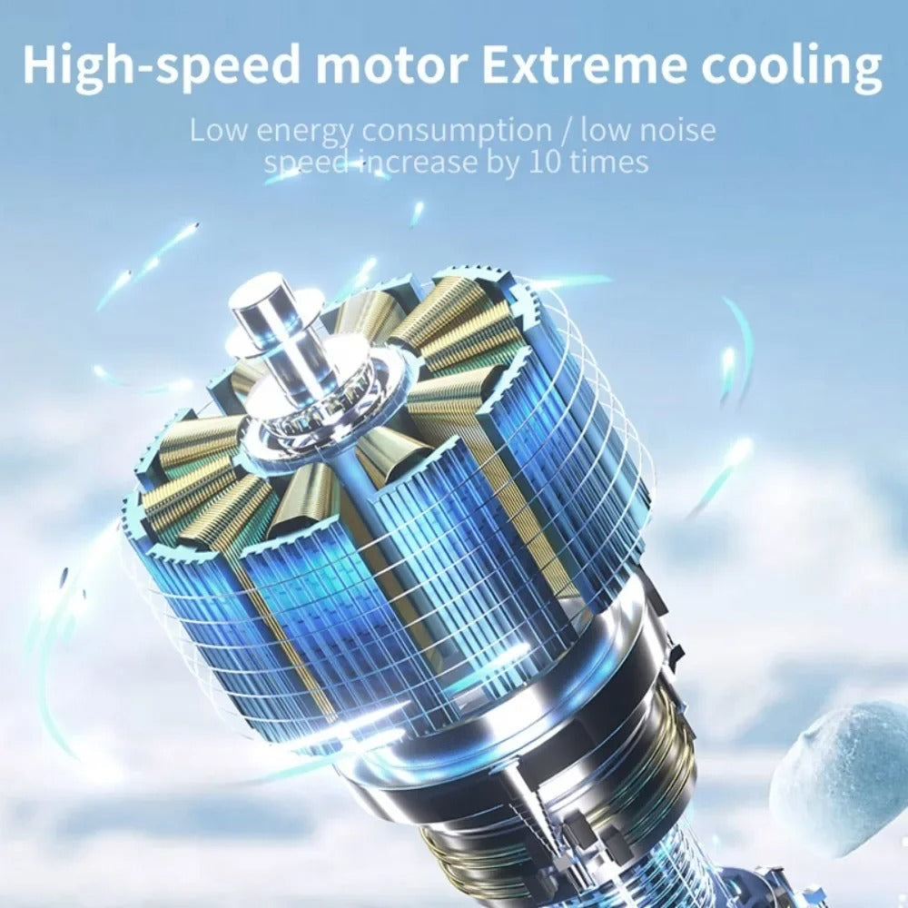 Mini Ice Compress Handheld Turbo Jet Fan 199 Wind Speeds Adjustable 4000mAh